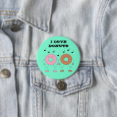 Dancing Donuts Mint Green Ronde Button 7,6 Cm (In situ)