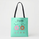 Dancing Donuts Mint Green Tote Bag (Voorkant)