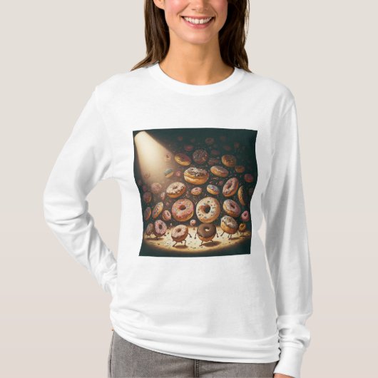 Dancing Doughnuts Surreal Bakery T-shirt (Voorkant)