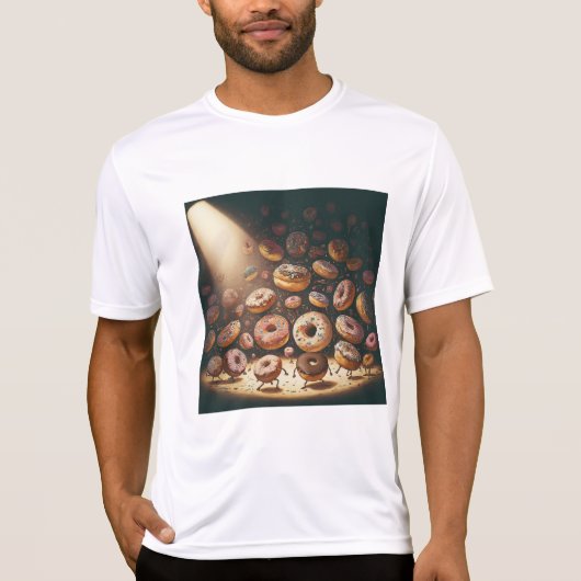 Dancing Doughnuts Surreal Bakery T-shirt (Voorkant)