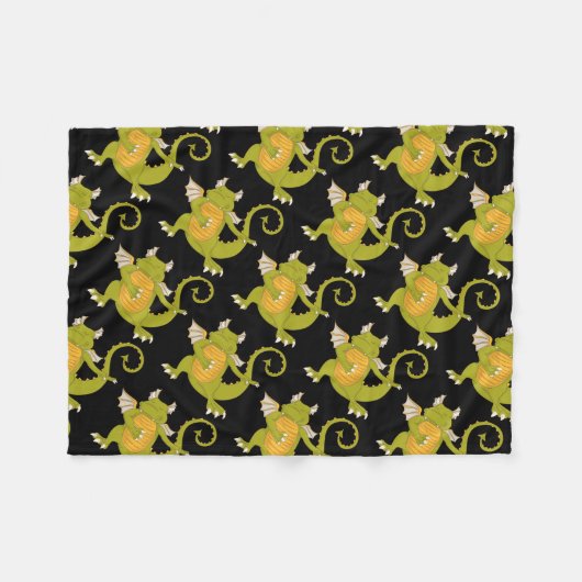 Dancing Dragon Fleece Deken (Voorkant (Horizontaal))