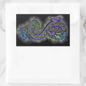 Dancing Dragon Rechthoekige Sticker (Tas)