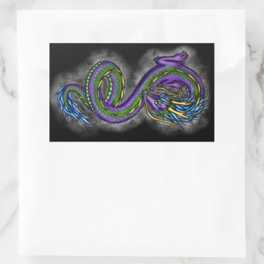 Dancing Dragon Rechthoekige Sticker (Tas)