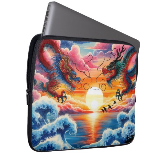 Dancing dragon tablet protector laptop sleeve (Voorkant Rechts)