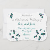 Dancing Dragonfly Art Turquoise Kaart (Voorkant)