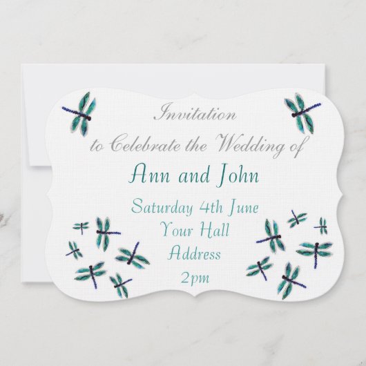 Dancing Dragonfly Art Turquoise Kaart (Voorkant)