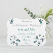 Dancing Dragonfly Art Turquoise Kaart (Staand voorkant)