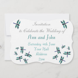 Dancing Dragonfly Art Turquoise Kaart