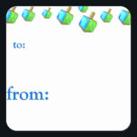 Dancing Dreidels Chanoeka Gift Labels<br><div class="desc">Deze labels zijn de perfecte manier om iedereen te laten weten welk Chanoeka-geschenk van hen is!</div>