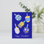 Dancing Dreidels Hanukkah Feestdagenkaart (Staand voorkant)