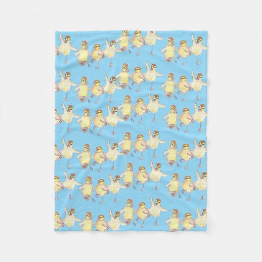 Dancing Ducks Fleece Deken (Voorkant)