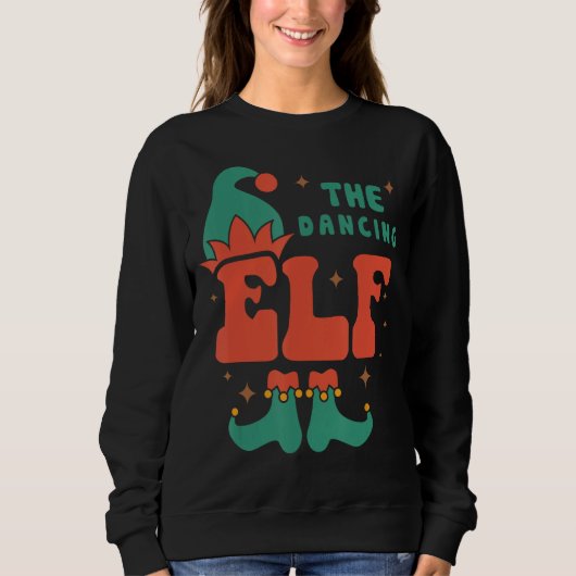 Dancing Elf Family Matching Christmas Pus Grappig Trui (Voorkant)