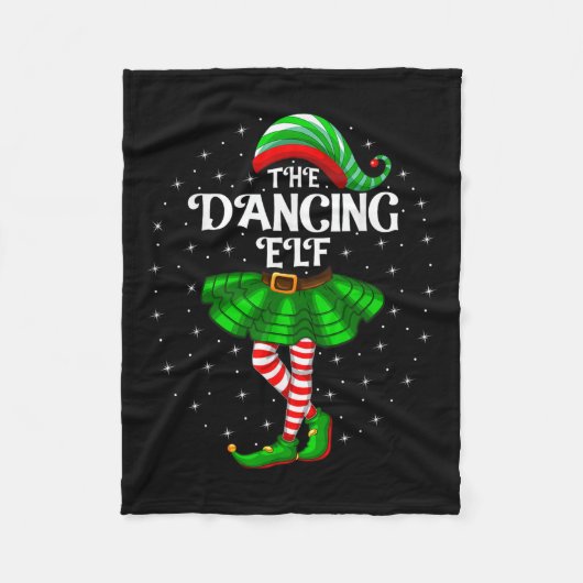 Dancing Elf Kerst Familie Matching Vrouwen Meisjes Fleece Deken (Voorkant)