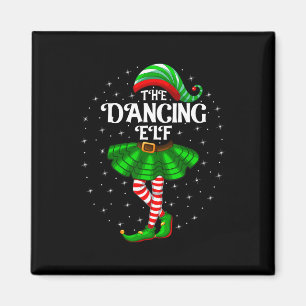 Dancing Elf Kerst Familie Matching Vrouwen Meisjes Magneet