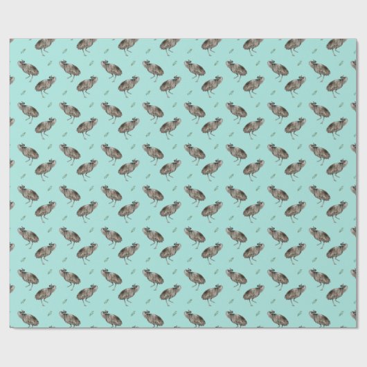 Dancing Emu Pattern Cadeaupapier (Vlak)