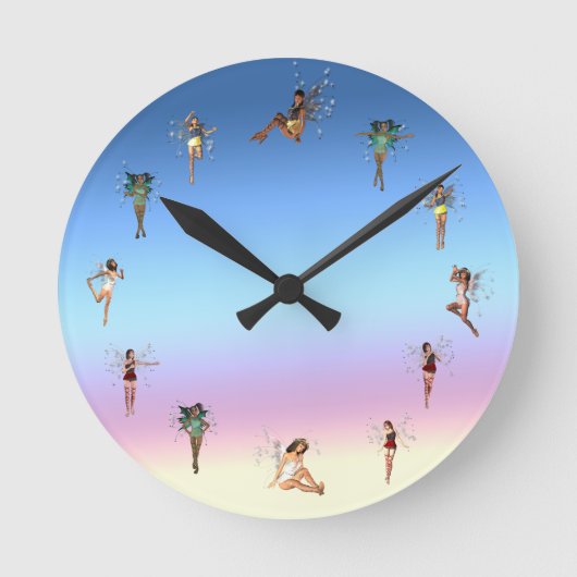Dancing Fairies Ronde Klok (Voorkant)