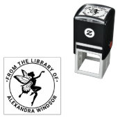 Dancing Fairy Butterfly Wings Library Boeknaam Zelfinktende Stempel (In situ)