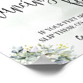 Dancing feet sign flip flops wedding eucalyptus poster (Hoek)