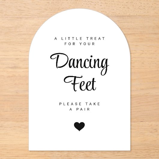 Dancing Feet Sign Wedding Flip Flops Acryl Uitnodigingen (Voorkant)