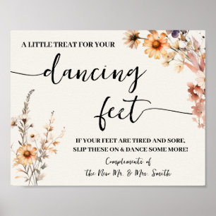 Dancing Feet Teenslippers Wedding Herfst Wildflowe Poster