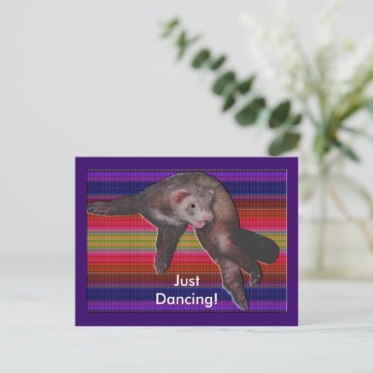 Dancing Ferret Briefkaart (Staand voorkant)