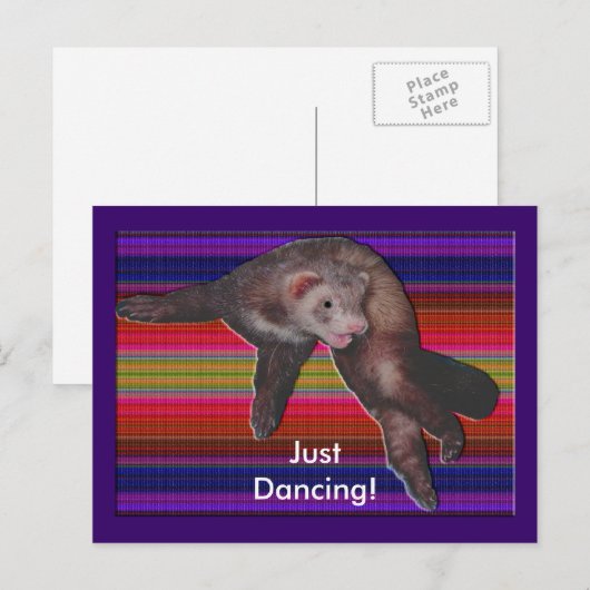 Dancing Ferret Briefkaart (Voorkant / Achterkant)