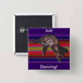Dancing Ferret Vierkante Button 5,1 Cm (Voorkant /achterkant)