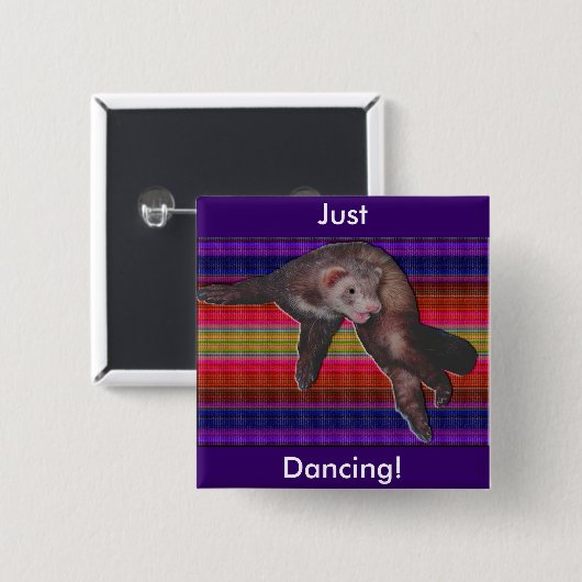 Dancing Ferret Vierkante Button 5,1 Cm (Voorkant /achterkant)