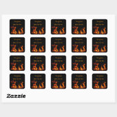 Dancing Fire Bookplate Vierkante Sticker (Vel)