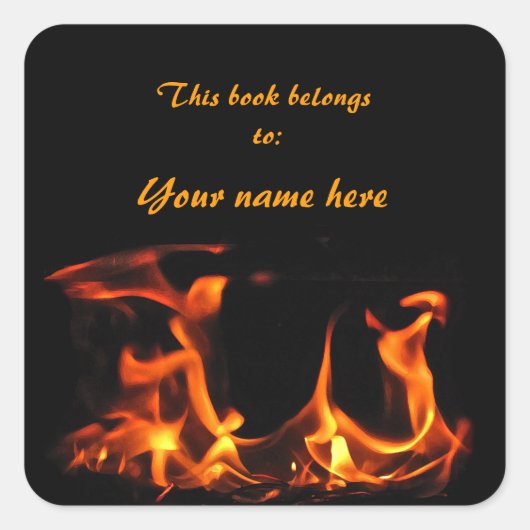 Dancing Fire Bookplate Vierkante Sticker (Voorkant)