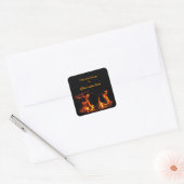 Dancing Fire Bookplate Vierkante Sticker (Envelop)