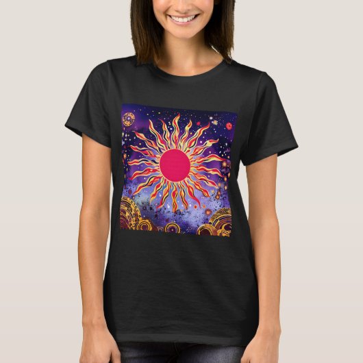 Dancing Fire of the Cosmos beroemd gemaakt door Th T-shirt (Voorkant)