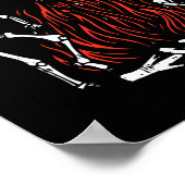 Dancing Fire Valentijnsdag Grappige Botten Hartlie Poster (Hoek)