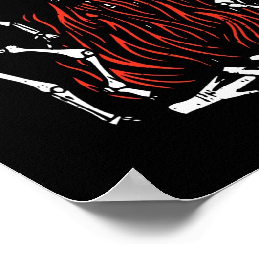 Dancing Fire Valentijnsdag Grappige Botten Hartlie Poster (Hoek)