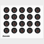 Dancing Fire Valentijnsdag Grappige Botten Hartlie Ronde Sticker (Vel)