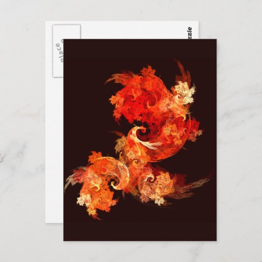 Dancing Firebirds Abstract Art Briefkaart (Voorkant / Achterkant)