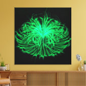 Dancing Fireworks-Blauwgroen muurkunst uitgerekt c Canvas Afdruk (Insitu (Woonkamer))