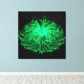 Dancing Fireworks-Blauwgroen muurkunst uitgerekt c Canvas Afdruk (Insitu (Houten vloer))