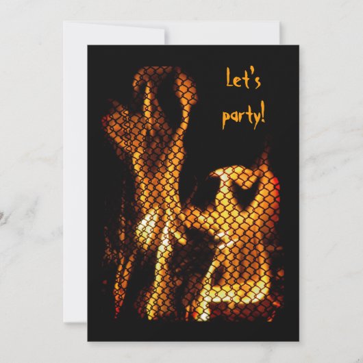Dancing Flames Halloween Invitation Kaart (Voorkant)