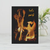 Dancing Flames Halloween Invitation Kaart (Staand voorkant)
