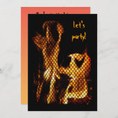 Dancing Flames Halloween Invitation Kaart (Voorkant / Achterkant)