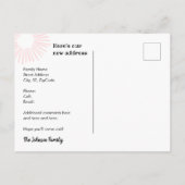 Dancing Flamingo Nieuw adres Verhuizen Aankondigingskaart (Achterkant)