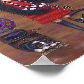 Dancing Flapper Girl Boston Terrier Dog Gramophone Poster (Hoek)