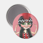 Dancing Flapper Girl Roaring Twenties Magneet (Voorkant / Achterkant)