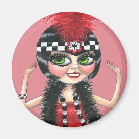 Dancing Flapper Girl Roaring Twenties Magneet (Voorkant)