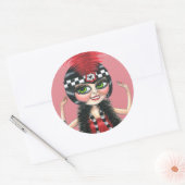 Dancing Flapper Girl Roaring Twenties Ronde Sticker (Envelop)