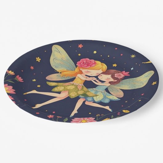 Dancing Floral Fairies1 Gouden Glitter Papier Bord (Gekanteld)