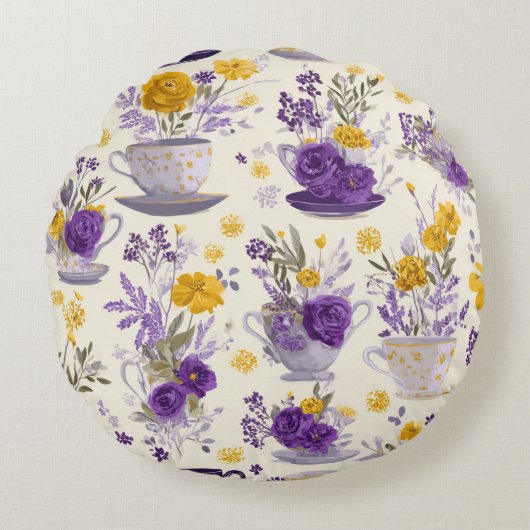 Dancing flower  rond kussen (Voorkant)