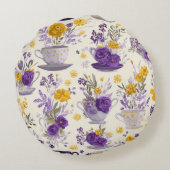 Dancing flower  rond kussen (Achterkant)