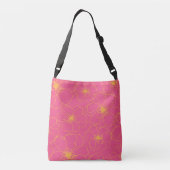 Dancing Flowers Crossbody Tas in Roze (Achterkant)